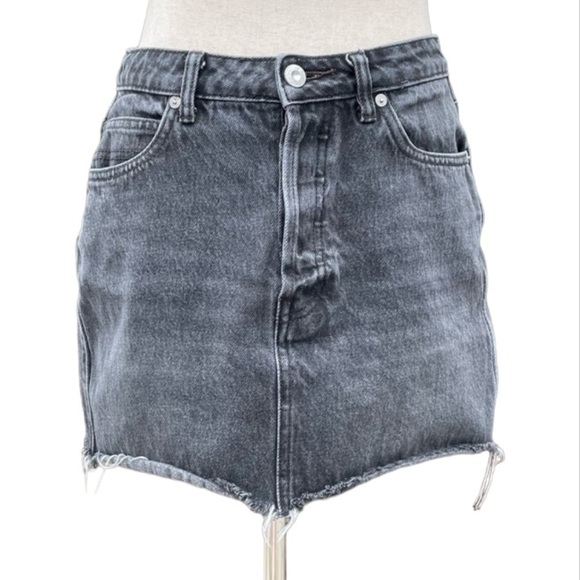 We The Free Raw Hem Denim Button Fly Skirt - Picture 1 of 6